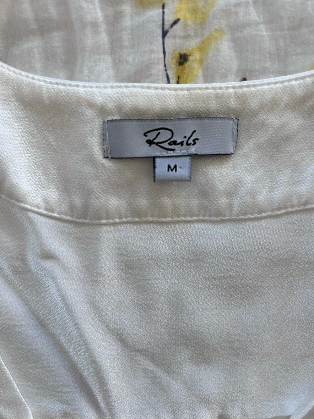Rails Nala Ivory Satin V-Neck Blouse Size M